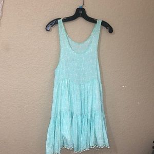 Teal and floral vintage dress